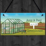 Personalised In The Greenhouse Sign Garden Summerhouse Plaque