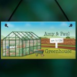 Personalised In The Greenhouse Sign Garden Summerhouse Plaque