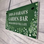 Garden Bar Sign Personalised Home Bar Garden Shed Sign Alcohol