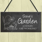 Novelty Garden Sign Personalised Summerhouse Sign Gnomes Sign