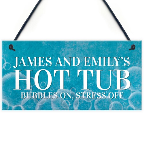 Hot Tub Sign Personalised Outdoor Garden Shed Summerhouse Sign