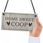 Funny Chicken Sign HOME SWEET COOP Outdoor Garden Sign