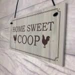 Funny Chicken Sign HOME SWEET COOP Outdoor Garden Sign