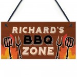 Personalised BBQ Zone Sign Outdoor Garden Man Cave Sign