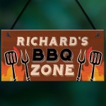 Personalised BBQ Zone Sign Outdoor Garden Man Cave Sign