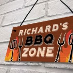 Personalised BBQ Zone Sign Outdoor Garden Man Cave Sign