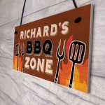 Personalised BBQ Zone Sign Outdoor Garden Man Cave Sign