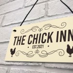 The Chick Inn Sign Personalised Chicken Sign Outdoor Garden Shed