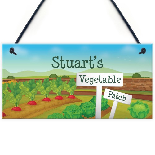 Personalised Vegetable Patch Sign Garden Shed Sign Gift For Men