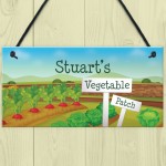 Personalised Vegetable Patch Sign Garden Shed Sign Gift For Men