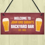 Personalised Backyard Bar Sign Novelty Home Bar Signs Plaques