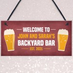 Personalised Backyard Bar Sign Novelty Home Bar Signs Plaques