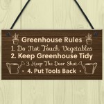 Greenhouse Rules Sign Hanging Garden Shed Sign Gift For Family