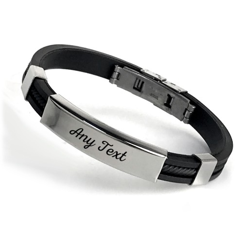 PERSONALISED Engraved Mens Womens Bracelet ID Gift 