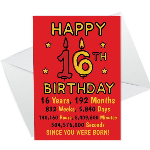 Funny 16th Birthday Card For Him Her Joke Birthday Card For Son