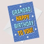 Quirky Grandad Birthday Card From Granddaughter Grandson Card