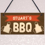 Personalised BBQ Sign Rustic Garden Plaque Man Cave Shed Sign