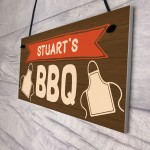 Personalised BBQ Sign Rustic Garden Plaque Man Cave Shed Sign