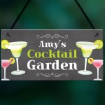 Shabby Chic Cocktail Garden Sign Personalised Garden Plaque