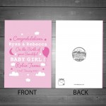 Personalised New Baby Girl Card Congratulations Parents Card