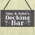 Personalised Decking Bar Sign Shabby Garden Summerhouse Sign