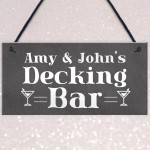 Personalised Decking Bar Sign Shabby Garden Summerhouse Sign