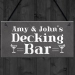 Personalised Decking Bar Sign Shabby Garden Summerhouse Sign