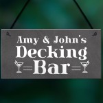 Personalised Decking Bar Sign Shabby Garden Summerhouse Sign