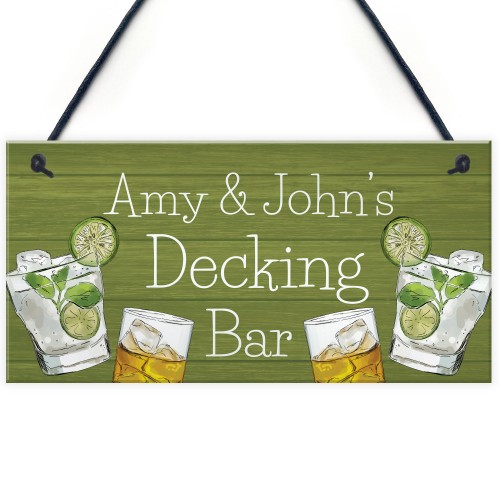 Personalised Decking Bar Sign For Garden Summerhouse Alcohol