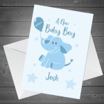 New Baby Boy Card Personalised Congratulations New Parents Card