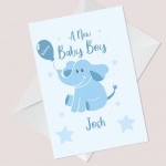 New Baby Boy Card Personalised Congratulations New Parents Card