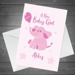 New Baby Girl Card Personalised Congratulations New Parents Card