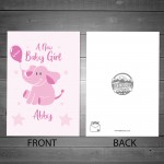 New Baby Girl Card Personalised Congratulations New Parents Card