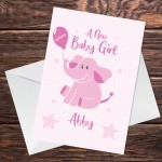 New Baby Girl Card Personalised Congratulations New Parents Card