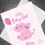 New Baby Girl Card Personalised Congratulations New Parents Card