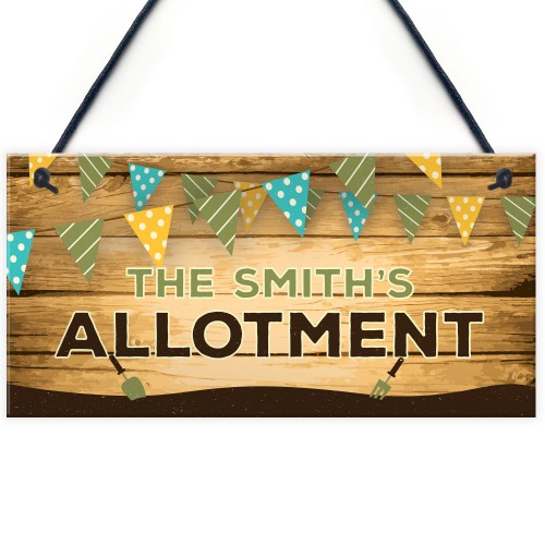 Personalised Colourful Allotment Sign For Garden Shed Family