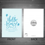 Hello Baby Boy Card Personalised Congratulations New Parents