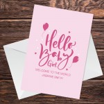 Hello Baby Girl Card Personalised Congratulations New Parents