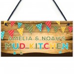 Personalised Colourful Mud Kitchen Sign For Garden Daughter Son