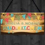 Personalised Colourful Mud Kitchen Sign For Garden Daughter Son