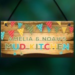 Personalised Colourful Mud Kitchen Sign For Garden Daughter Son