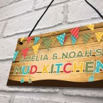 Personalised Colourful Mud Kitchen Sign For Garden Daughter Son