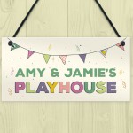 Quirky Playhouse Sign Personalised Garden Shed Summerhouse