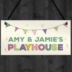 Quirky Playhouse Sign Personalised Garden Shed Summerhouse