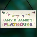 Quirky Playhouse Sign Personalised Garden Shed Summerhouse