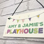 Quirky Playhouse Sign Personalised Garden Shed Summerhouse