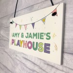 Quirky Playhouse Sign Personalised Garden Shed Summerhouse