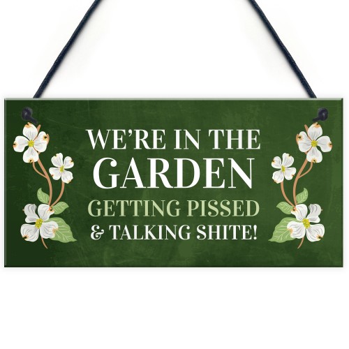 Funny Garden Sign Hanging Wall Sign Summerhouse Plaque