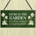 Funny Garden Sign Hanging Wall Sign Summerhouse Plaque