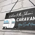 Personalised Caravan Sign For Family Hanging Door Sign 